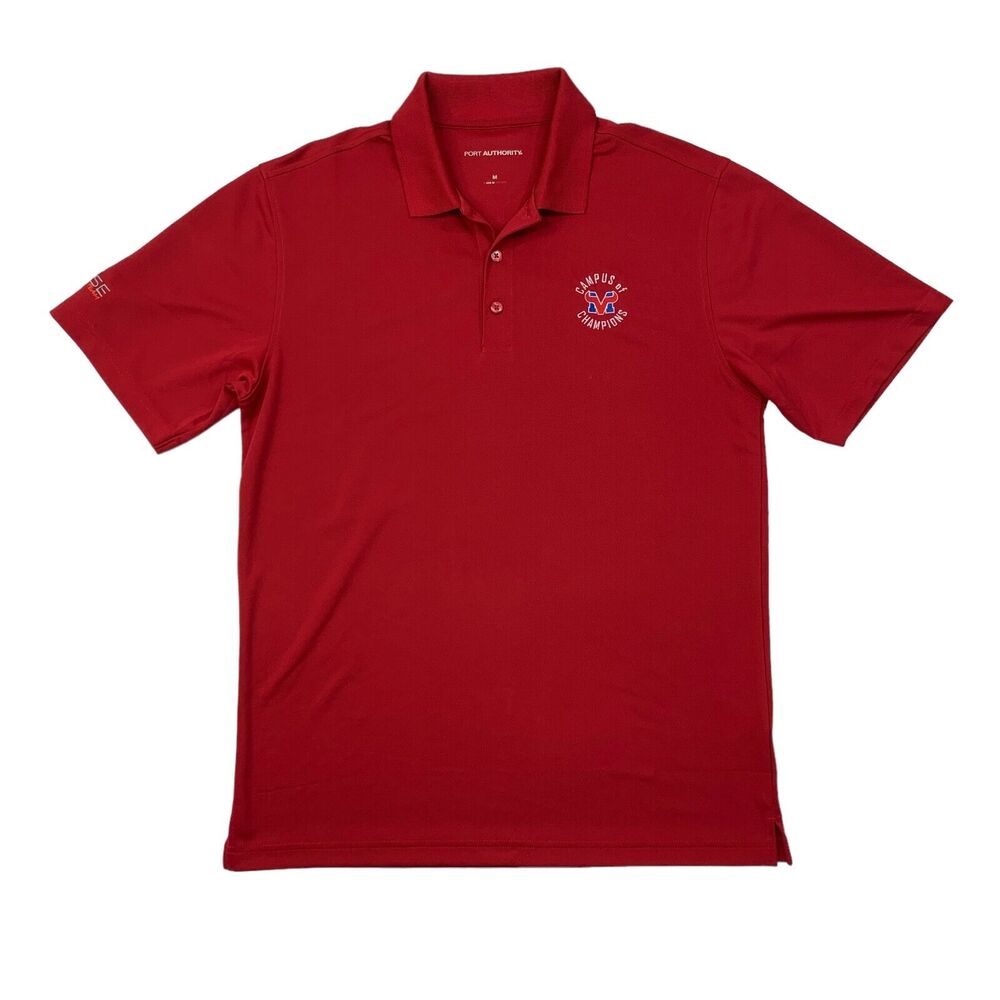 Mountain View High School Polo Shirt Mens M Medium Red Campus of Champions Mesa